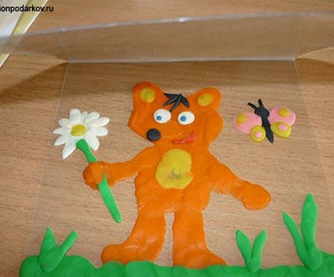 Поделка размазывание пластилина &laquo;Лисенок&raquo;