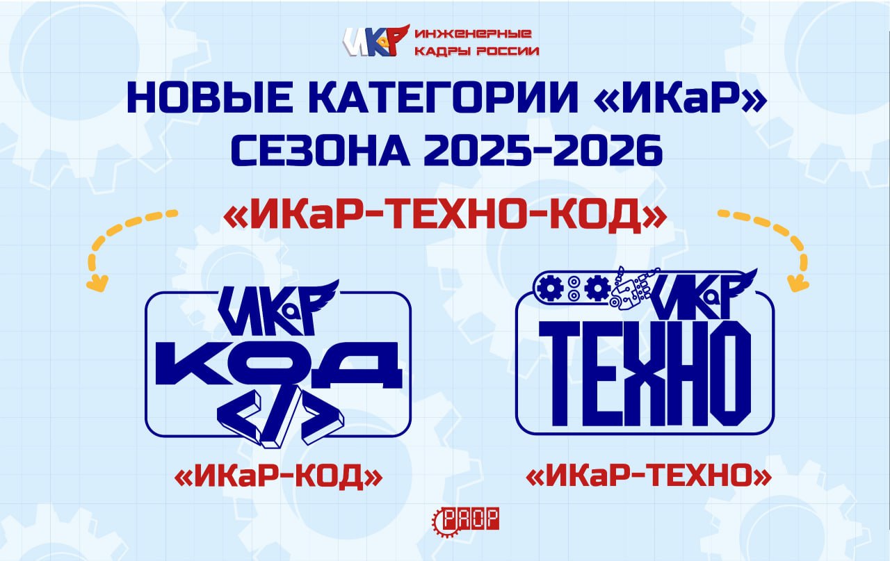 Две новые категории вместо одной: &laquo;ИКаР-ТЕХНО&raquo; и &laquo;ИКаР-КОД&raquo;